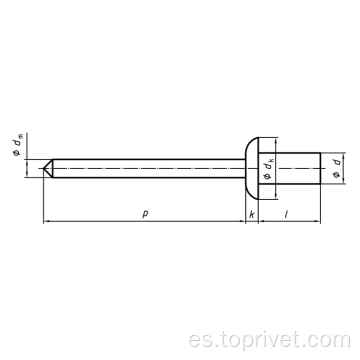 Rivetas ciegas de tipo de sello de cabeza de domo de acero inoxidable de acero inoxidable